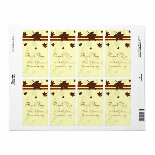 Naherfst lekt herfst bruiloft etiketten af (Full Sheet)