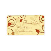 Naherfst lekt herfst bruiloft etiketten af (Voorkant)