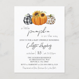 Naherfst Little Pumpkin Sunflower Baby Sprinkle Briefkaart