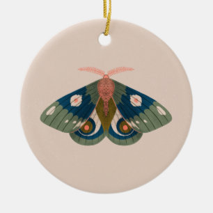 Naherfst Nights Green Blue Moth Keramisch Ornament