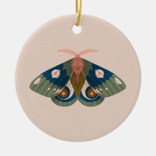 Naherfst Nights Green Blue Moth Keramisch Ornament (Voorkant)