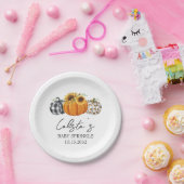 Naherfst Pumpkin & Sunflower Baby Sprinkle Papieren Bordje (Feest)