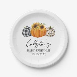 Naherfst Pumpkin & Sunflower Baby Sprinkle Papieren Bordje