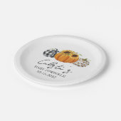 Naherfst Pumpkin & Sunflower Baby Sprinkle Papieren Bordje (Gekanteld)