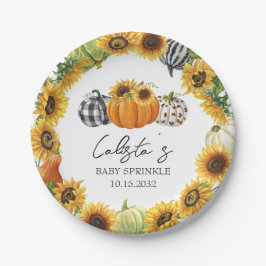 Naherfst Pumpkin & Sunflower Baby Sprinkle Papieren Bordje