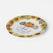 Naherfst Pumpkin & Sunflower Baby Sprinkle Papieren Bordje (Gekanteld)