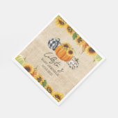 Naherfst Pumpkin & Sunflower Burlap Baby Sprinkle Servet (Hoek)