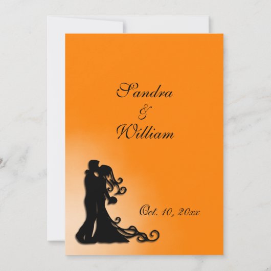 Naherfst Sinaasappel en zwart gewoon prachtig huwe Kaart (Achterkant)