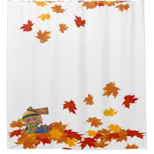 Naherfst Sitting Scarecrow Douchegordijn (Voorkant)
