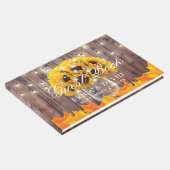 Naherfst Sunflower Jar String Lights Rustic Weddin Gastenboek (Hoek)