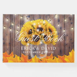 Naherfst Sunflower Jar String Lights Rustic Weddin Gastenboek