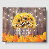 Naherfst Sunflower Jar String Lights Rustic Weddin Gastenboek (Voorkant)