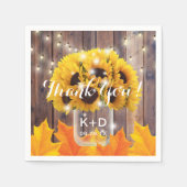 Naherfst Sunflower Jar String Lights Rustic Weddin Servet (Voorkant)