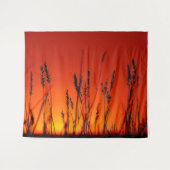 Naherfst Sunset Silhouette Wall Tapestry Wandkleed (Voorkant (horizontaal))