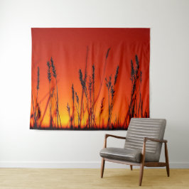 Naherfst Sunset Silhouette Wall Tapestry Wandkleed