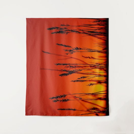 Naherfst Sunset Silhouette Wall Tapestry Wandkleed (Voorkant)