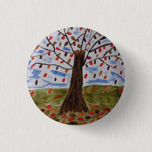 Naherfst Tree Badge Ronde Button 3,2 Cm (Voorkant)