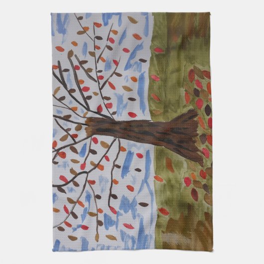 Naherfst Tree Tea Towel Theedoek (Verticaal)