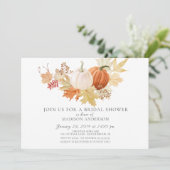 Naherfst Vrijgezellenfeest van pompoenen en blader Kaart (Staand voorkant)