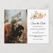 Naherfst Waterverf pompoenen en bloemen Aankondigingskaart (Voorkant)