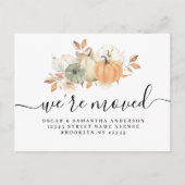 Naherfst Waterverf pompoenen en bloemen Aankondigingskaart (Voorkant)