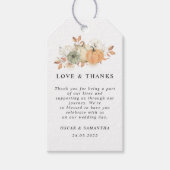 Naherfst Waterverf pompoenen en bloemen Cadeaulabel (Voorkant)