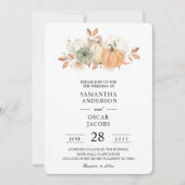 Naherfst Waterverf pompoenen en bloemen Kaart (Voorkant)