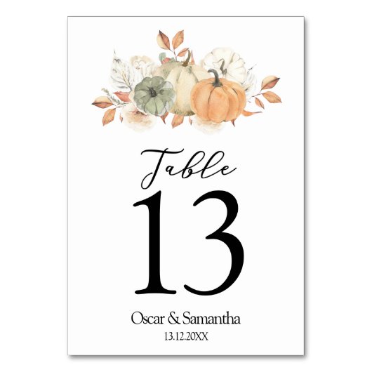 Naherfst Waterverf pompoenen en bloemen Kaart (Achterkant)