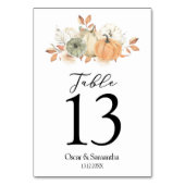 Naherfst Waterverf pompoenen en bloemen Kaart (Voorkant)