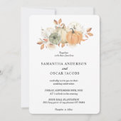 Naherfst Waterverf pompoenen en bloemen Kaart (Voorkant)