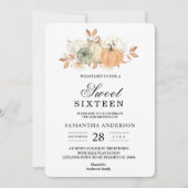 Naherfst Waterverf pompoenen en bloemen Kaart (Voorkant)