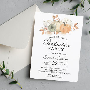 Naherfst Waterverf pompoenen en bloemen Kaart