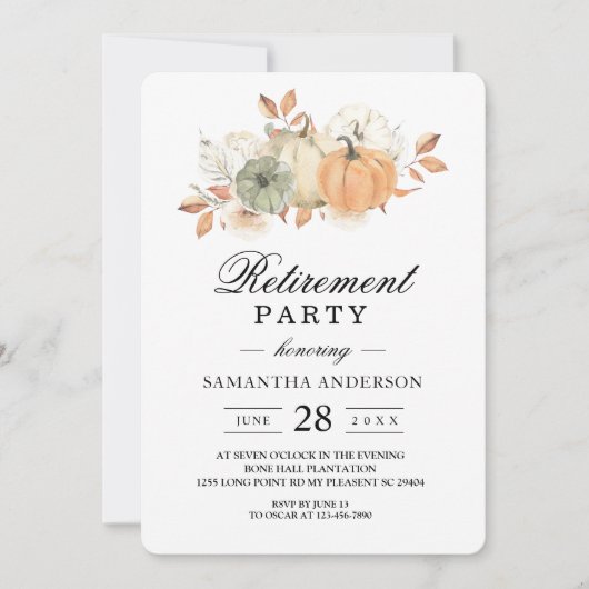 Naherfst Waterverf pompoenen en bloemen Kaart (Voorkant)