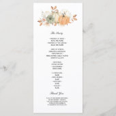 Naherfst Waterverf pompoenen en bloemen Menu (Achterkant)