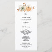 Naherfst Waterverf pompoenen en bloemen Menu (Voorkant)