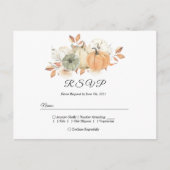 Naherfst Waterverf pompoenen en bloemen Uitnodiging Briefkaart (Voorkant)