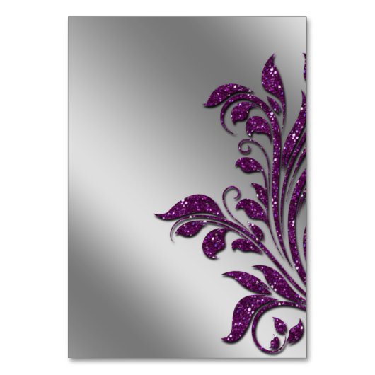 Naherfst Wedding Sparkle Leaf Paars Silver Kaart (Achterkant)