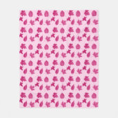 Naherfstbladeren - Bourgogne en roze omhulling Fleece Deken (Voorkant)