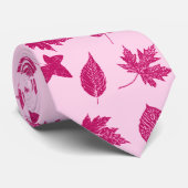 Naherfstbladeren - Bourgogne en roze omhulling Stropdas (Opgerold)