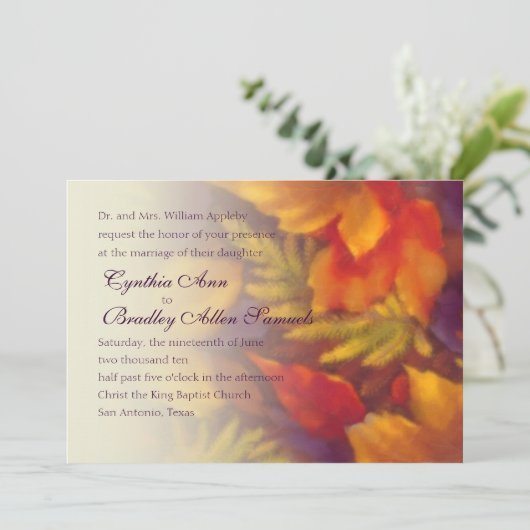 Naherfstbruiloft met valleien kaart (Staand voorkant)