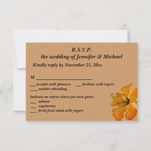 Naherfstkleuren gastRSVP Wedding Reply Card RSVP Kaartje (Achterkant)