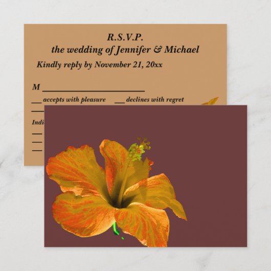 Naherfstkleuren gastRSVP Wedding Reply Card RSVP Kaartje (Voorkant / Achterkant)