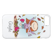 Naherfstmeisje met bladeren Case-Mate iPhone case (Achterkant (Horizontaal))