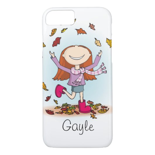 Naherfstmeisje met bladeren Case-Mate iPhone case (Achterkant)