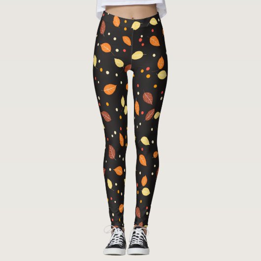 Naherfstpatroon van alle bladeren leggings (Voorkant)