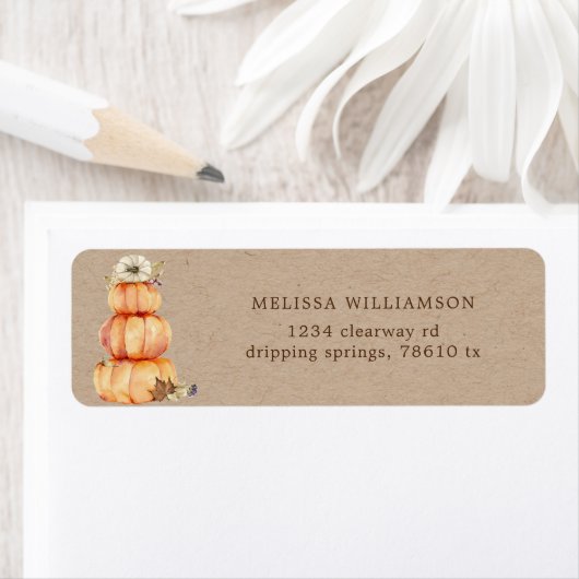 naherfstpompoen floral return address label (Insitu)