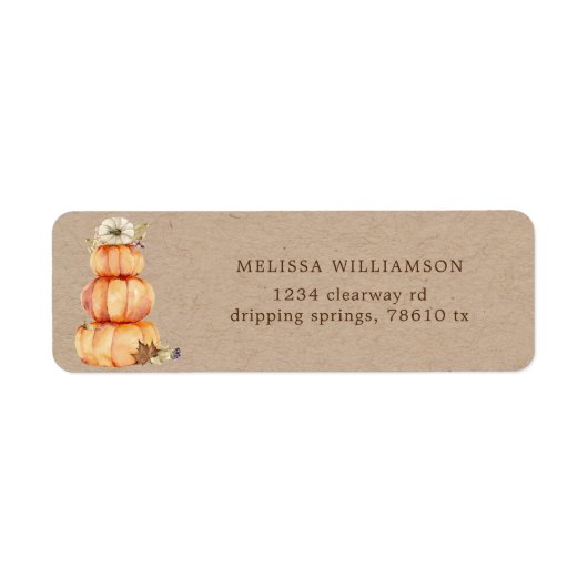 naherfstpompoen floral return address label (Voorkant)