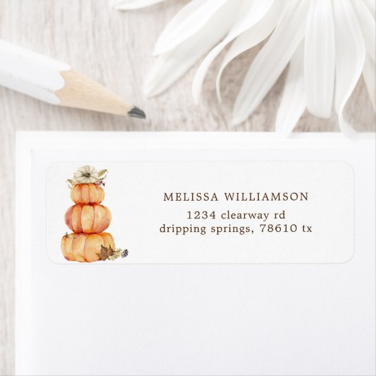 naherfstpompoen floral return address label (Insitu)