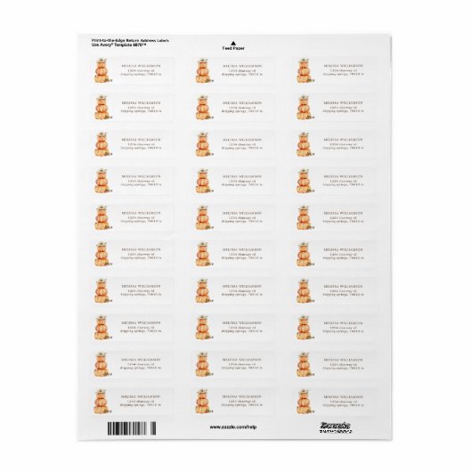naherfstpompoen floral return address label (Full Sheet)