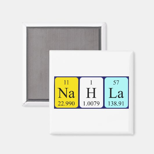 Nahla periodieke table name magnet (Voorkant / Achterkant)